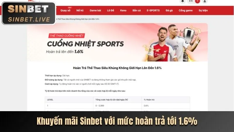 Hoàn trả cược thua hấp dẫn